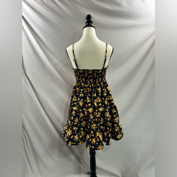 Boho Floral Print Ruched Bust Ruffle Hem Cami Dress - Picture 9 of 9